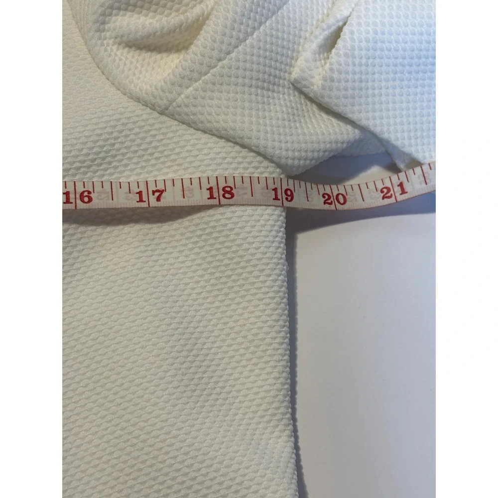 NWT, Anne Klein Women's Bright White Textured Open Front Shawl‎ Collar Blazer